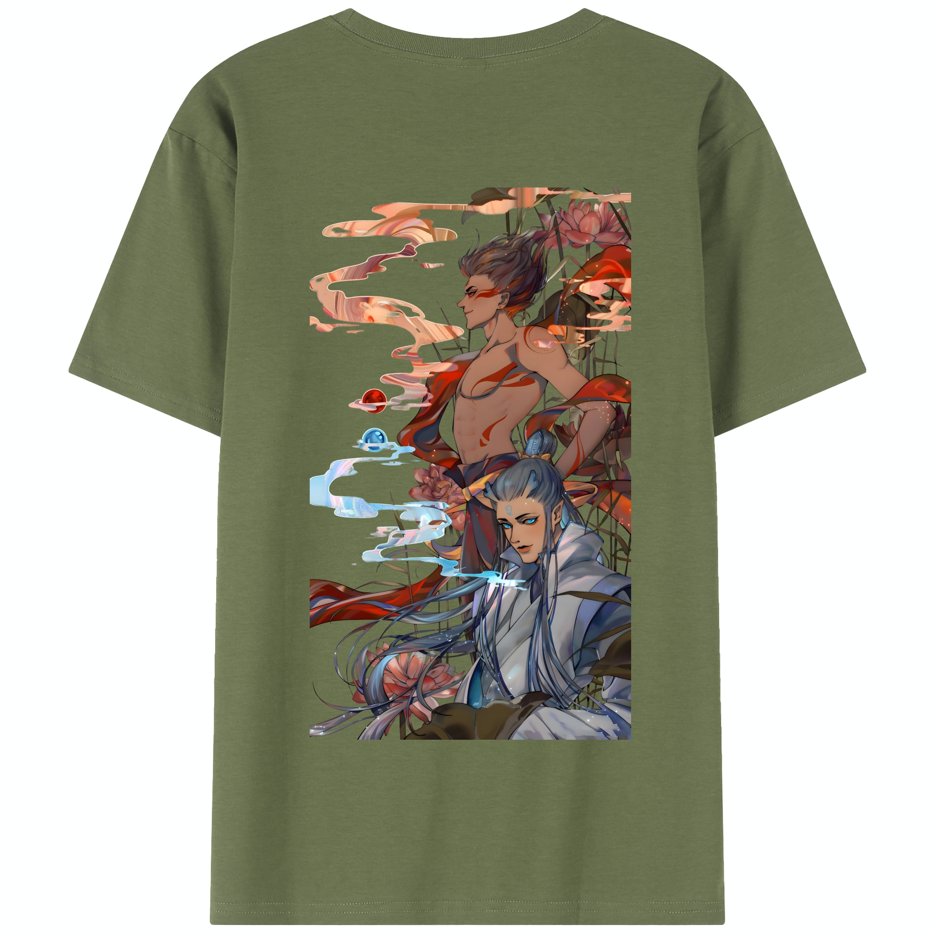 （画像用） Ne Zha 2 ナタ 魔童の大暴れ 綿100％半袖Tシャツ（背面プリント）
